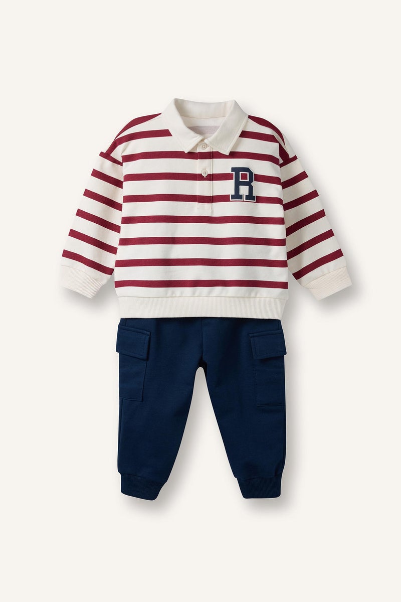 ديفاكتو طقم سويت شيرت وبنطلون للرضع - قطعتين - Image 4